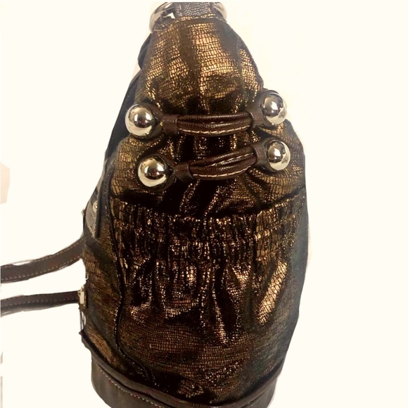 KathyVan Zeeland Metallic Brown Cross Body Bag - Picture 4 of 11